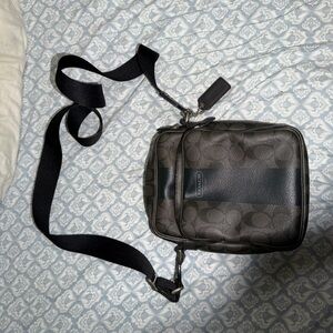 Coach Dark Gray Signature Messenger Bag